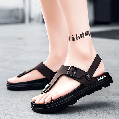 Men's Comfortable Brown & Black EVA Slip-On Casual Slides