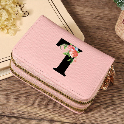 Women's Lightweight Wallet - Compact Zipper Purse with Multiple Card Slots & Coin Pocket, Elegant Monogram Initials, Secure Closure for Everyday, Travel, Gift - Women's Credit Card Organizer, Everyday Carry Purse, Stylish Ini