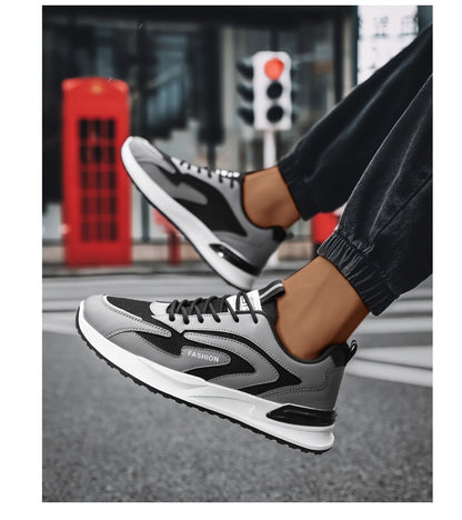 Men'S Plus Size Fashion Sneakers - Breathable Mesh Lace-Up Casual Shoes with Thick PVC Sole, Low-Top Design for All Seasons, Spring/Summer/Fall, Versatile Streetwear, Allseason Shoes | Minimalist Sneakers | Durable PVC Sol - ayq