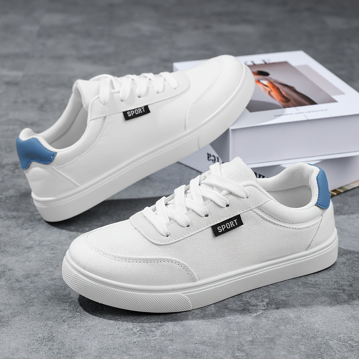 Women's White Low-Top Sneakers - Lightweight All-Season Round Toe Lace-Up Casual Shoes with Cushioned EVA Sole & Non-Slip Outsole Suitable for Outdoor Walking, Sports, Gym, Daily Wear - All-Terrain Comfortable White Sneakers, - ayq
