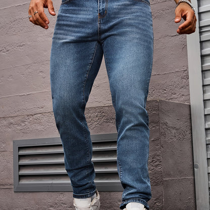 Men's Slim Fit Jeans - Rayon Blend, Stretch Denim, Solid Color, Machine Washable, Everyday Denim|Slim Fit Jeans|Rayon Blend Denim
