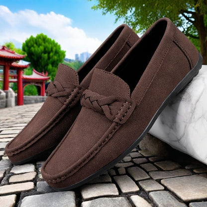 Plus Size Men's Casual Slip-On Loafers in Microfiber Leather