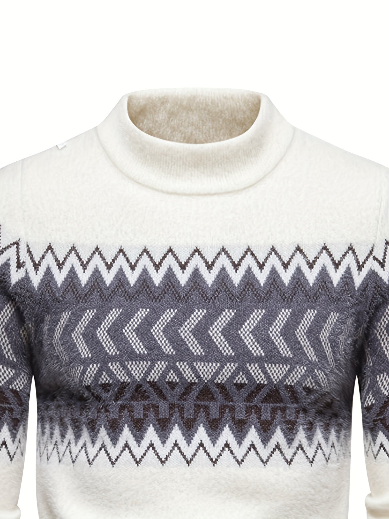 SENMEIGUO տղամարդու ամենօրյա, կլոր վզնոցով տրիկոտաժե սվիտեր՝ հարմարավետ, երկար թևքերով, գծավոր նախշերով, բարձր ձգվող ակրիլային խառնուրդով՝ աշուն/ձմեռ