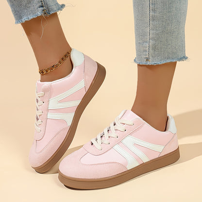 Women's Breathable Knit Sneakers - Lightweight, Comfortable Lace-Up Low Tops in Solid Colors for Summer Walking & Jogging