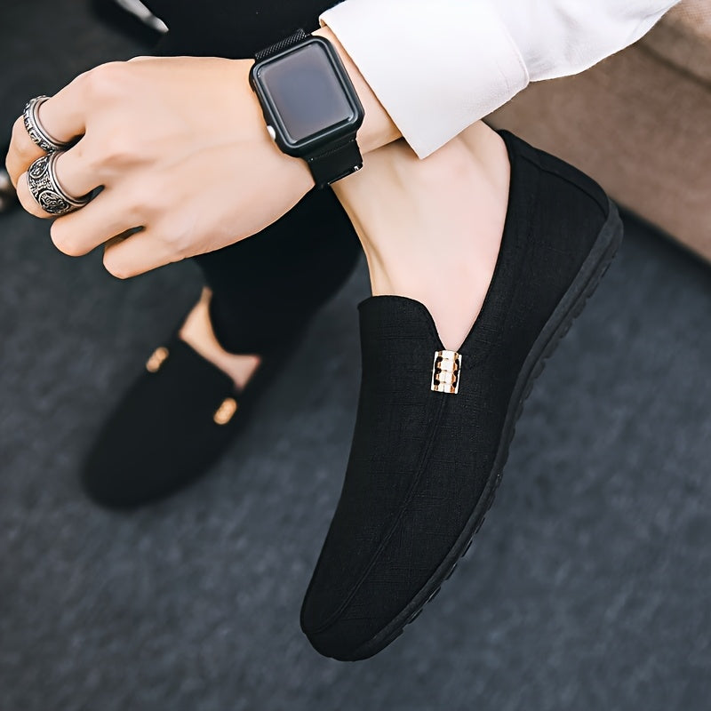 Men'S Stylish And Versatile Loafers, Suitable for Outdoor Streets And Casual Business Wear - British Style, Black, Slip-On, Perfect for Spring And Summer Business And Casual Outfits - ayq