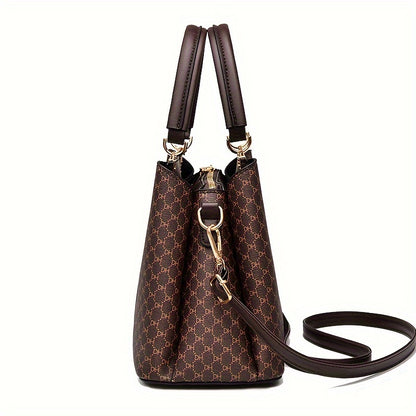 Նվեր մայրիկի համար՝ մեծ տարողությամբ ձեռքի պայուսակ, ընտանեկան պայուսակ, վինտաժային նորաձև ուսի պայուսակ՝ տպագրությամբ, բազմակողմանի և փոխադրելի երախտագիտության նվեր