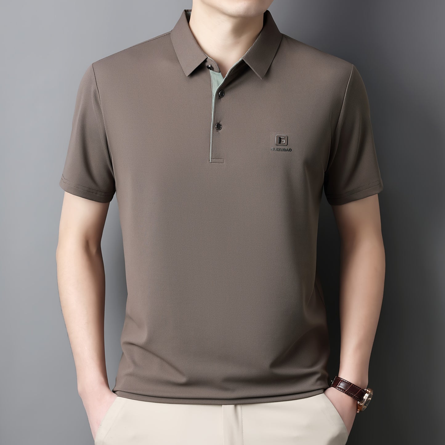 Men'S Summer Short-Sleeve Polo Shirt, Versatile T-Shirt Suitable for Everyday Wear - ayq