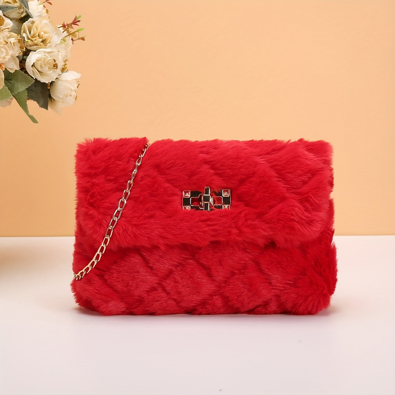 Նորաձև կանացի խաչաձև պայուսակ, նորաձև և բազմակողմանի շղթայով ուսի պայուսակ, փոքր քառակուսի պայուսակ՝ փակվող ճարմանդով