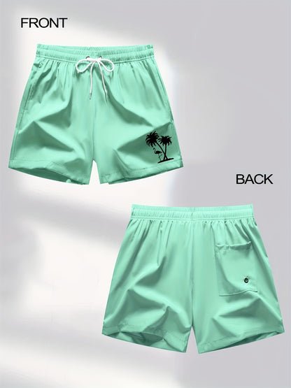 Men's Quick-Dry Flamingo Print Lightweight Beach Shorts