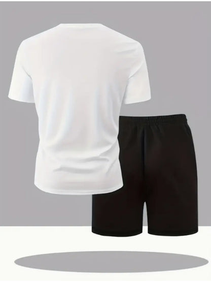 Men's Summer Casual Sportswear Set - Short Sleeve T-Shirt & Shorts
