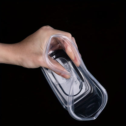 10pcs Clear Plastic Food Storage Containers with Blue Lids - Stackable, Reusable, Perfect for Kitchen Organization - Ideal for Grains, Meats, Fruits, Vegetables - Dishwasher & Microwave Safe