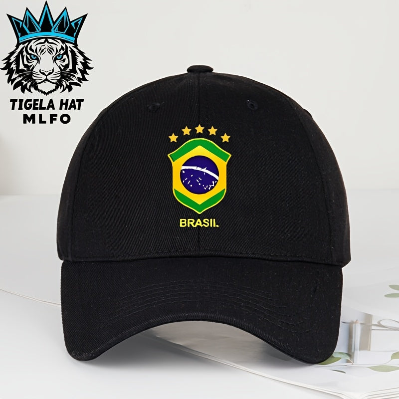 Lightweight BRASIL Printed Baseball Cap for Men, Adjustable Sports Hat