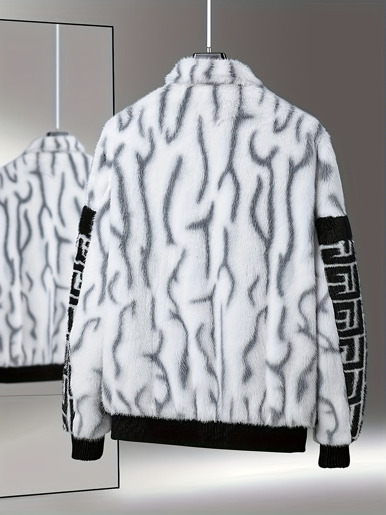 Men'S Winter Jacket - Brown & Black Color Block Coat with Stand-Up Collar, Zipper Closure, Non-Stretch Fabric for Formal & Everyday Cold Weather - Luxury Outerwear for Office, Parties, Casual Outfits, Party Attire, Sophistica