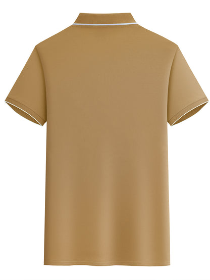 Y1013.46-30.48 cm Black, Navy Blue, Pink, And Beige, Featuring CKZM Graphic Prints, High-End Breathable Golf Shirts, Men'S Tops, Casual V-Neck T-Shirts for Men, Summer Short Sleeves, Men'S POLO Shirts, Men'S Clothing, with a - ayq