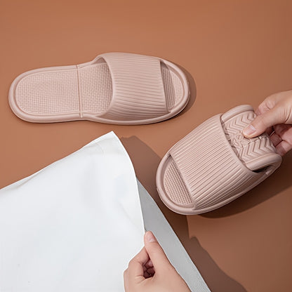 Unisex EVA Casual Summer Slippers with Non-Slip Ribbed Sole