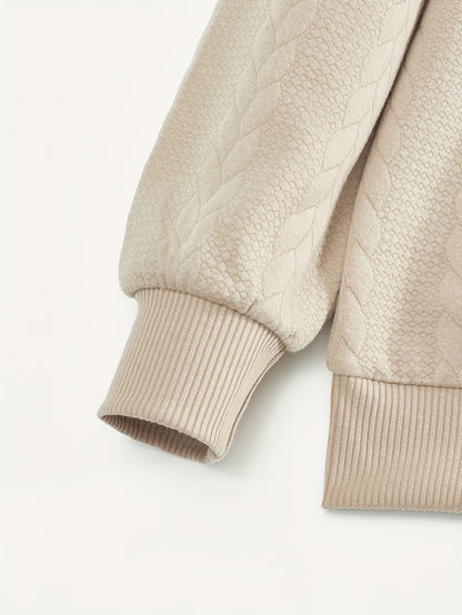 Սահմանային ամերիկյան ռետրո ոճի առօրյա կանգնած օձիքով, կայծակաճարմանդով, ազատ տրիկոտաժե, ծանր քաշային պաչվորք ժակարդե երկար թևքով սվիտեր՝ աշնանային և