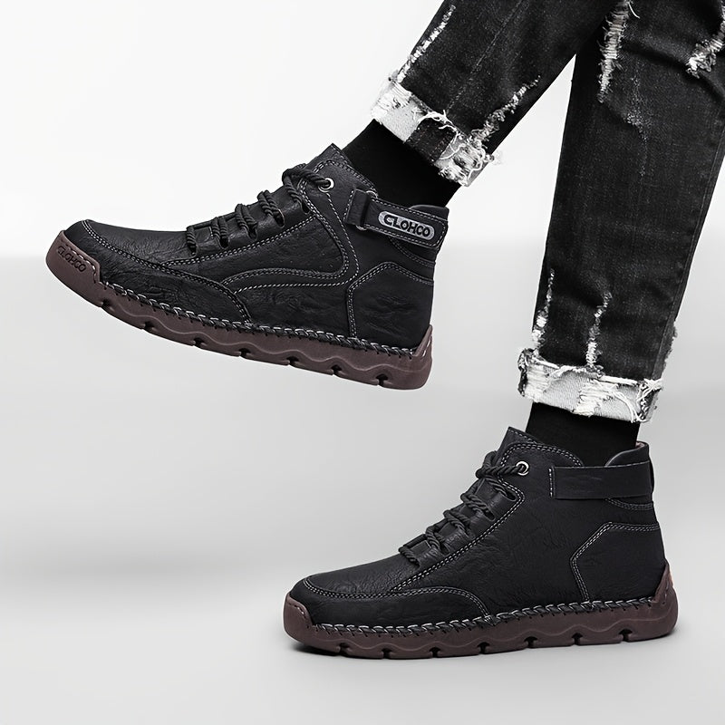 Men's Classic Chukka Boots Soft PU Upper Rubber Sole All-Season