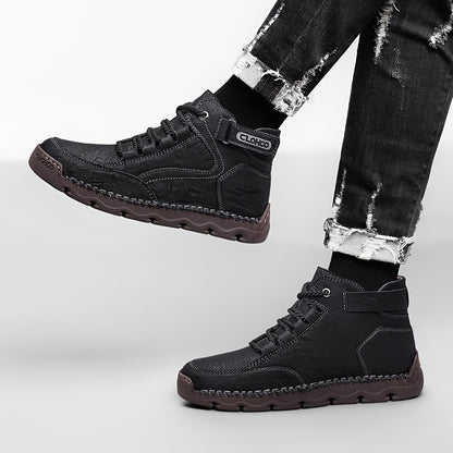 Men's Classic Chukka Boots Soft PU Upper Rubber Sole All-Season