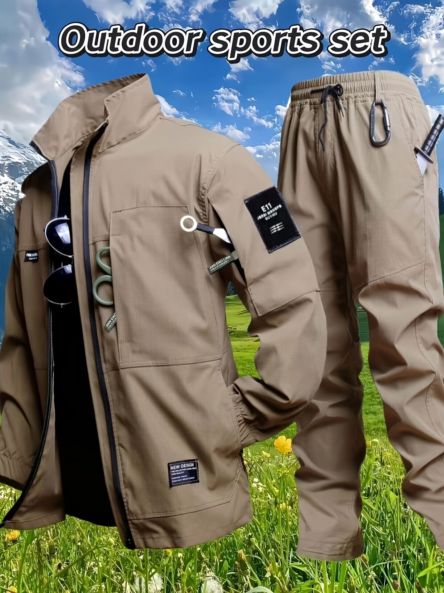Men's Lightweight Casual Cargo Set for Spring and Fall