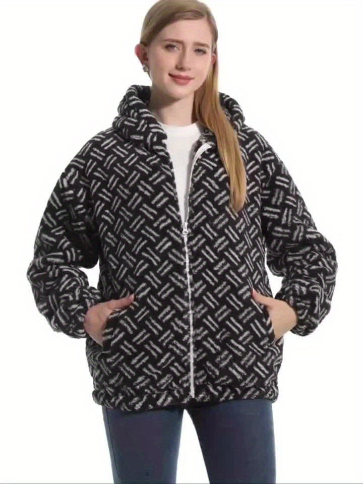 Cozy Christmas Reindeer Sweater - Red & Golden holiday Sweater with Deer, Soft Coral Fleece-like Pullover for Women & Men, Winter party Outfit, Lounge Wear - Machine Washable Cold Weather Clothing, Christmas Sweaters, Festive