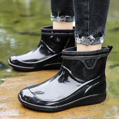 Men's Lightweight Slip-On Waterproof Outdoor Boots - All-Season PU