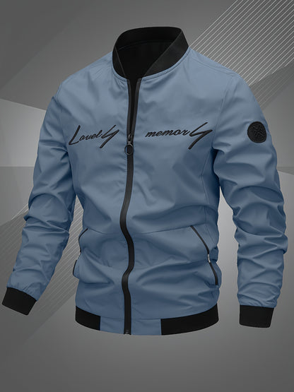 Տղամարդկանց Letter Embroidered Casual Bomber Jacket Gifts Best Sellers