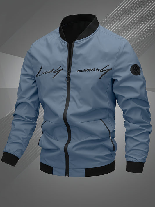 Տղամարդկանց Letter Embroidered Casual Bomber Jacket Gifts Best Sellers