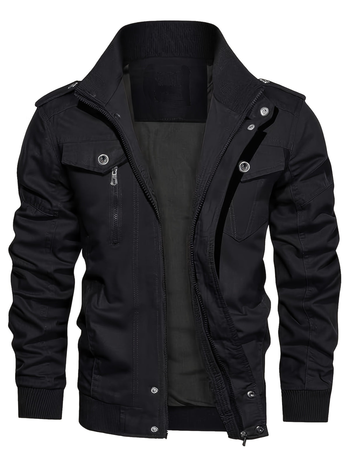 Men's Tactical Cargo Jacket with Multiple Pockets for Fall