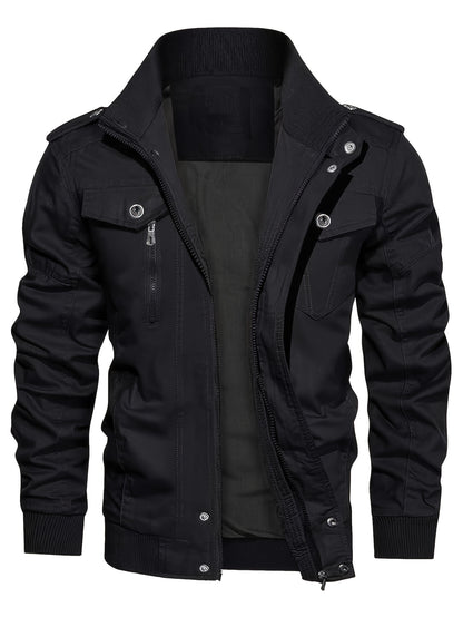 Men's Tactical Cargo Jacket with Multiple Pockets for Fall