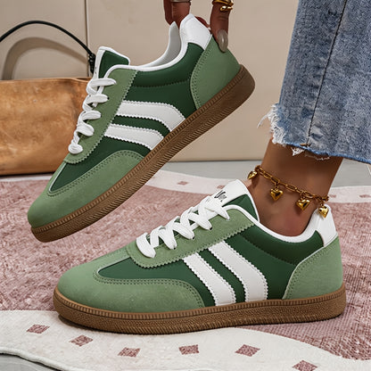 Women's Retro Low-Top Lace-Up Sneakers with TPR Sole