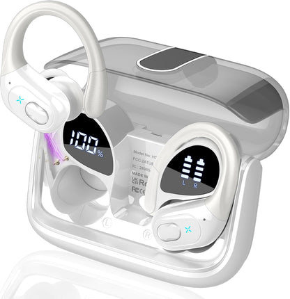Wireless Earbuds 75Hrs Bluetooth 5.4 Headphone Sport, 2025 Bluetooth Earbuds Stereo Deep Bass over Ear Bud with Earhooks, ENC Noise Cancelling Mic, IPX7 Waterproof Earphone for Workout/Running