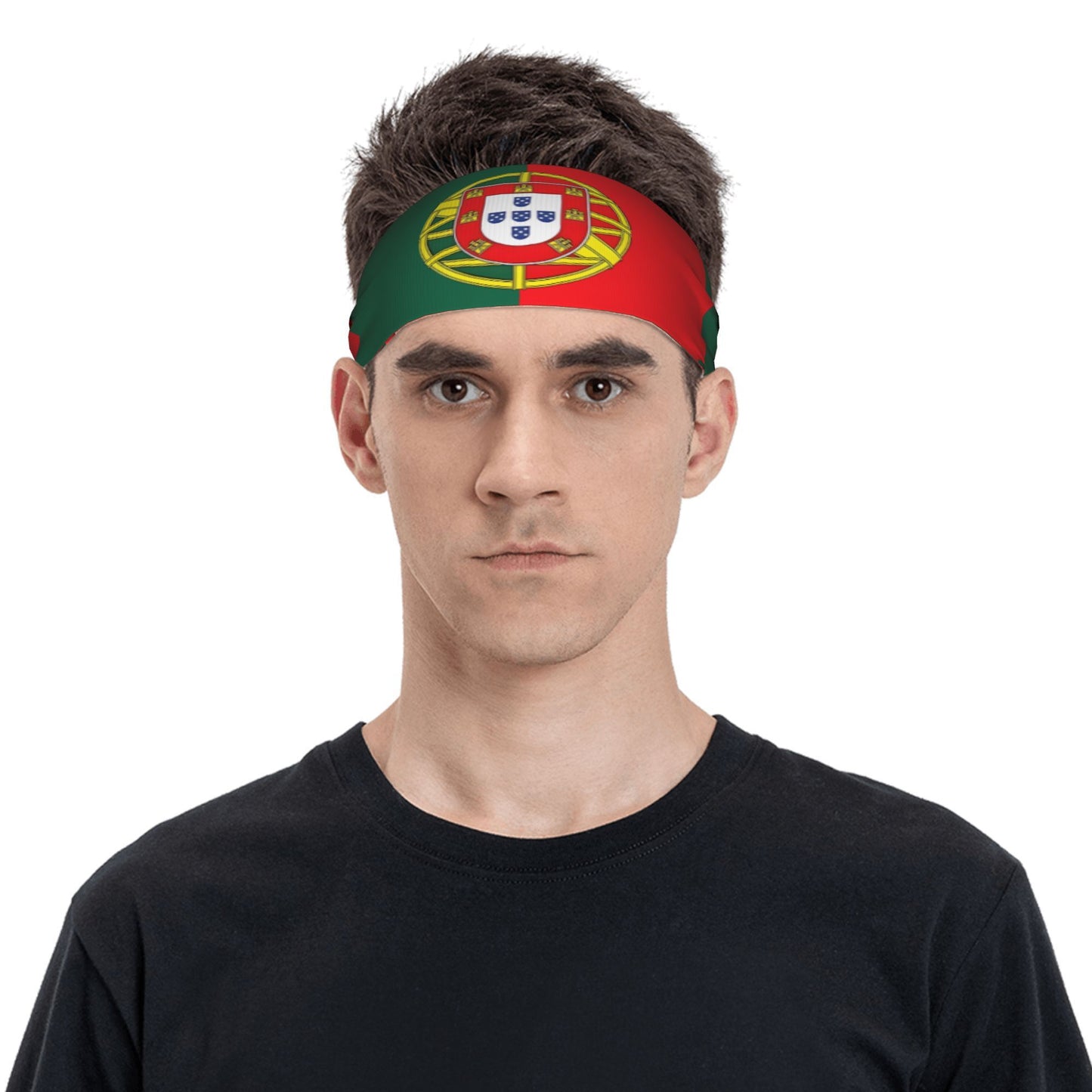 Portugal Flag Sports Headband - Polyester Geometric Design - ayq