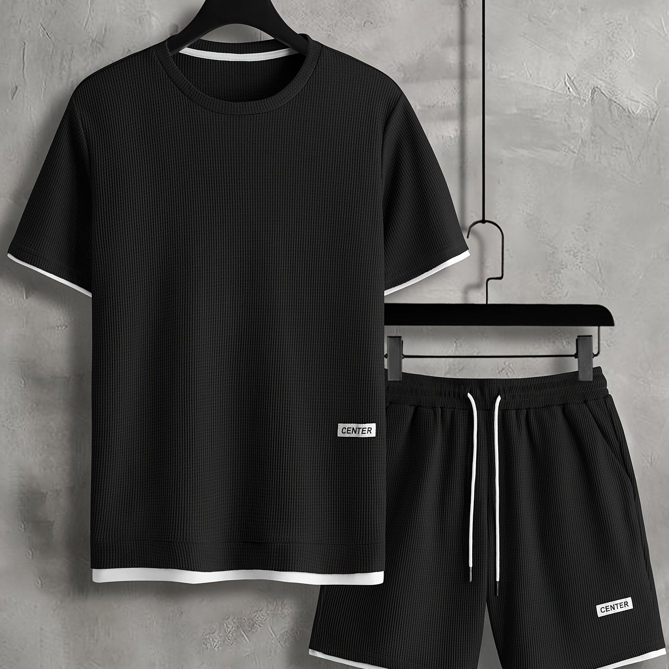 2Pcs Trendy Outfits For Men, Casual Crew Neck Short Sleeve T-shirt And Shorts Set For Summer, Men's Clothing Vacation Workout