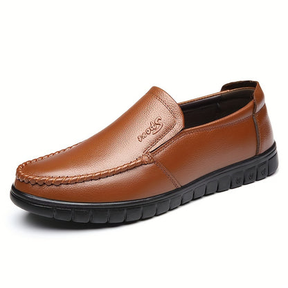 Men's Casual Cowhide Leather Slip-On Shoes for Comfort
