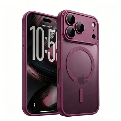 Matte Translucent Magnetic Silicone Phone Case for iPhone 18-14 Pro Ma