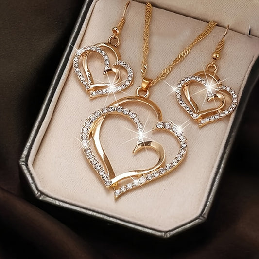 3 հատ Կրկնակի Love Peach Heart կանացի հանդերձանքի հավաքածու