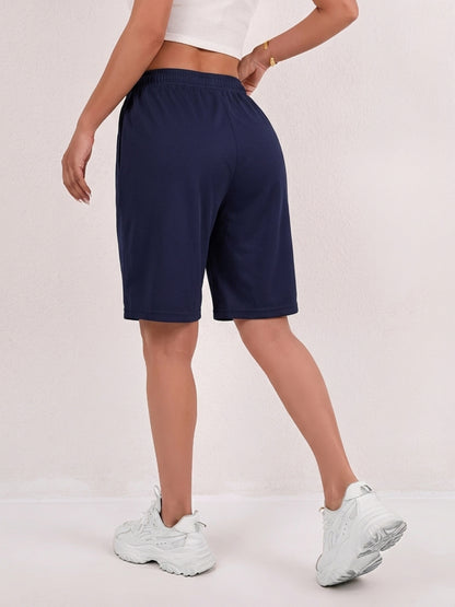Women's Loose-Fit Quick-Dry Sports Shorts with Zipper Pockets