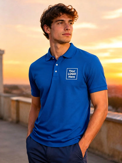 Men's Summer Polo Shirts Custom Logo Short Sleeve Casual Tees