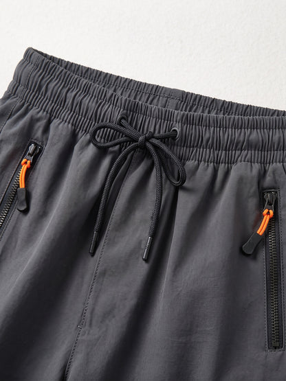 Men's Casual Loose-Fit Cargo Shorts with Elastic Drawstring Waist