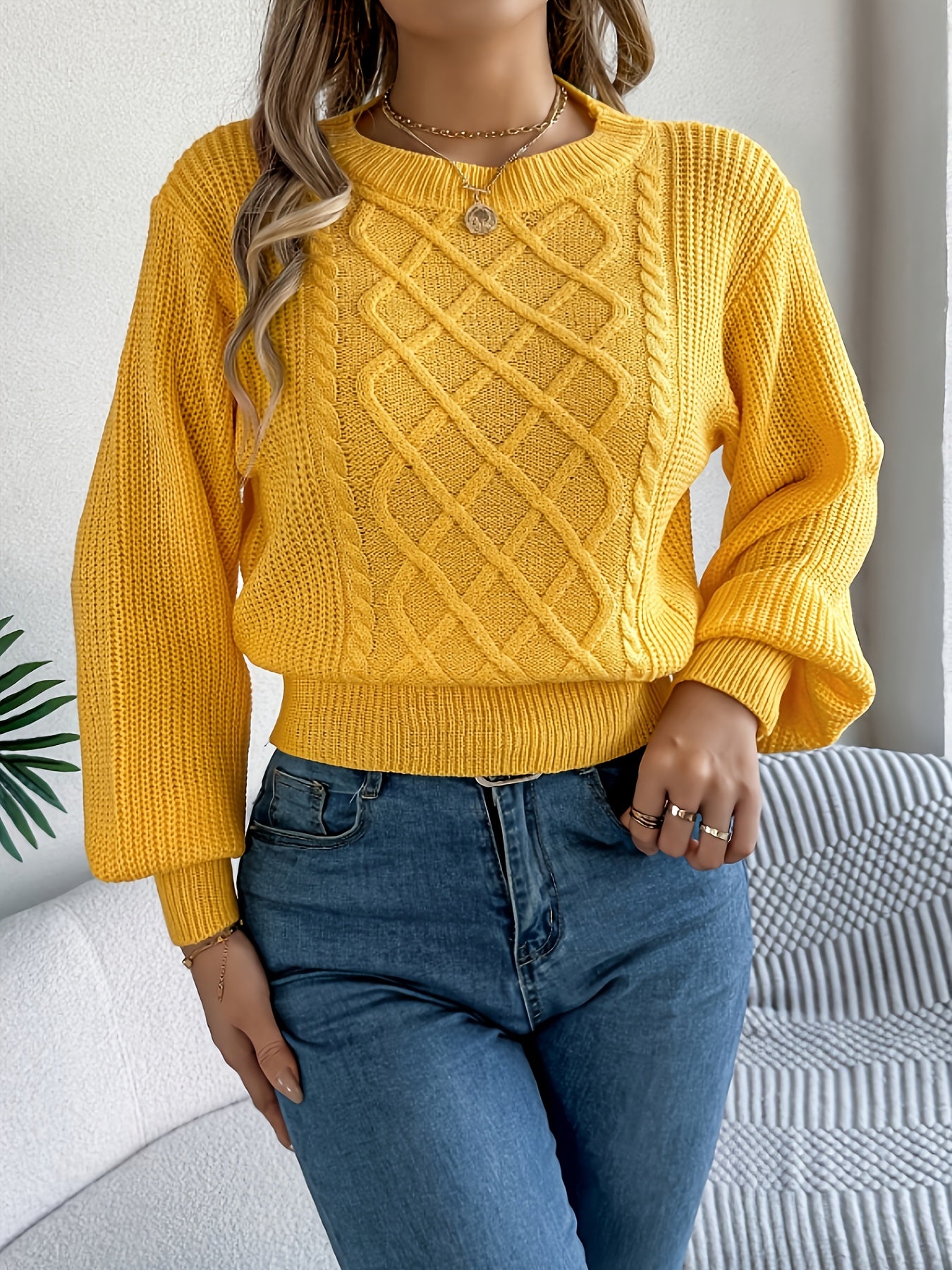 Կանացի էլեգանտ կլոր վզնոցով սվիտեր - փափուկ երկար թևքերով սվիտեր, նրբագեղ գրասենյակից մինչև երեկույթի հագուստ, հարմարավետ աշնանային ձմեռային սվիտեր առօրյա և պաշտոնական միջոցառումների համար