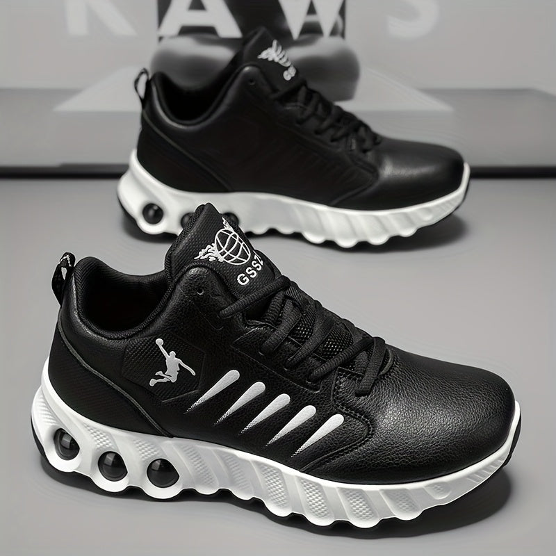Men's All-Season Basketball Sneakers with Non-Slip Rubber Sole & All-Terrain Grip - Low-Top Lace-Up Shoes for Court, Casual Wear - Durable Synthetic & Cushioned (Year-Round) - ayq