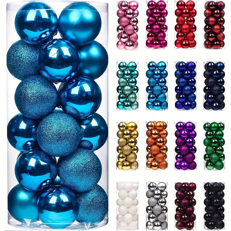 Fei Rui 24pcs Classic Mini Christmas Ball Ornaments, Shatterproof Plastic Hanging Decorations for Holiday, Wedding, Party - Versatile for Christmas, Hanukkah, Easter, Thanksgiving, Halloween Decor