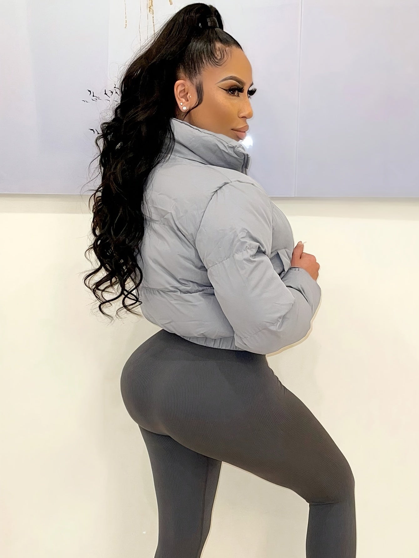 Աշնանային/ձմեռային եվրոպական և ամերիկյան կանացի կարճ բաճկոն