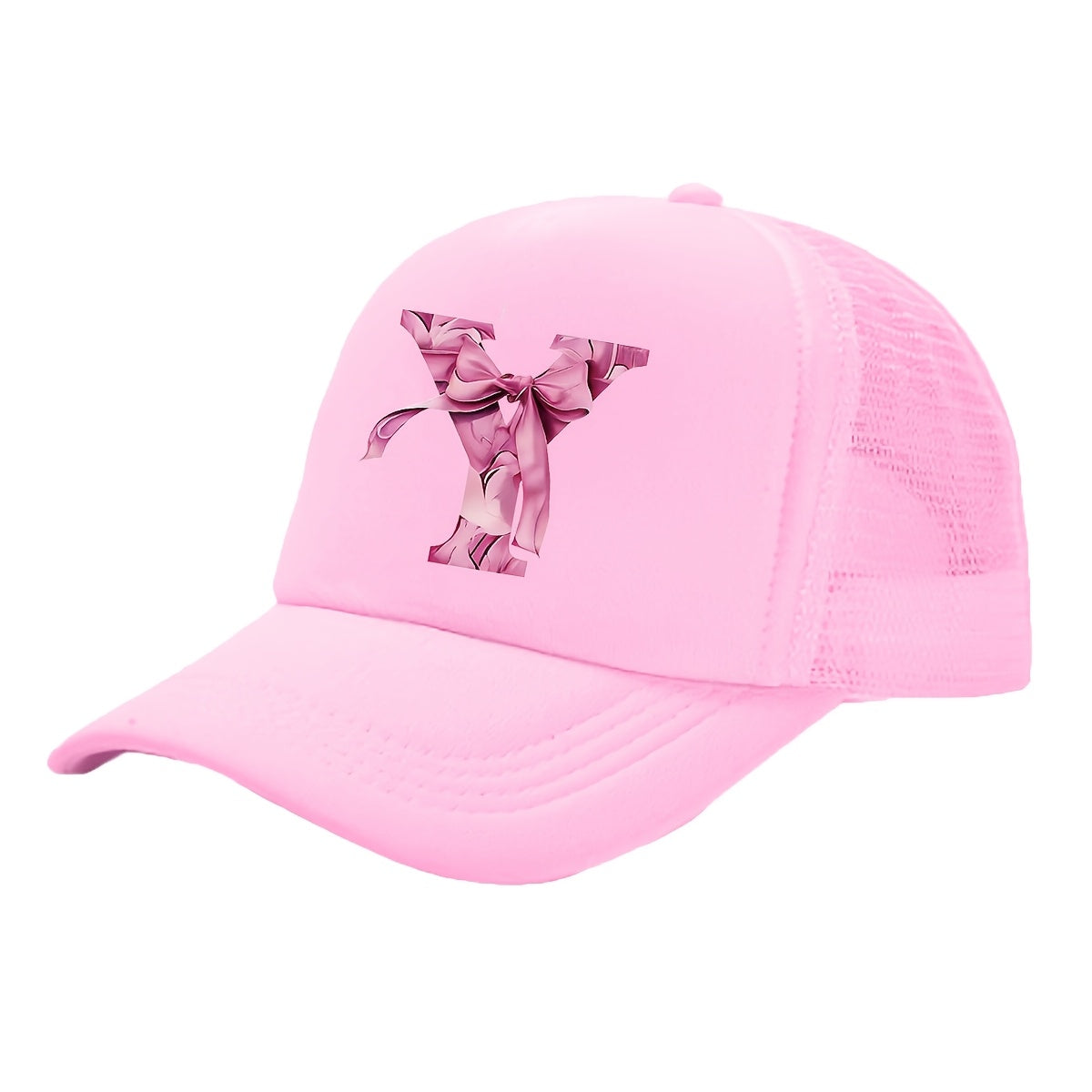 Kids Pink Mesh Bowknot Baseball Cap Breathable Lightweight