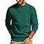 Men's Waffle Knit Crewneck Sweater Textured Pullover