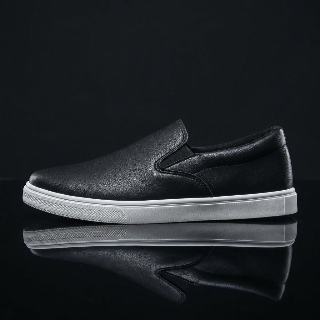 Men's Casual Slip-On White Sneakers, Lightweight All-Season Shoes