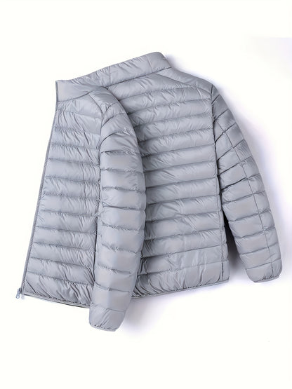Spring, Autumn, And Winter Styles with a Stand Collar And Zipper Closure, Versatile Casual Lightweight Jacket for Men - ayq