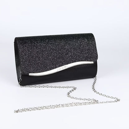 Էլեգանտ կանացի կլաչ, փայլուն փայլերով երեկոյան պայուսակ, հարսանեկան երեկույթի պայուսակ, իդեալական է պարահանդեսների, երեկույթների և հարսանիքների համար՝ շքեղ երեկույթի աքսեսուար