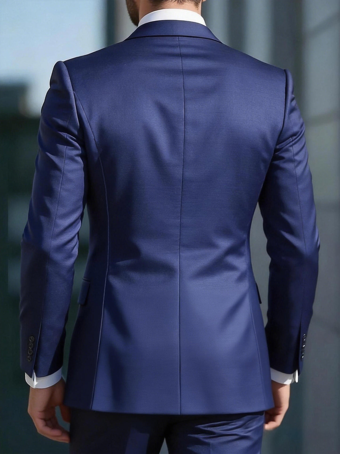 Men's Skinny Fit 2-Piece Suit Set with Blazer & Trousers