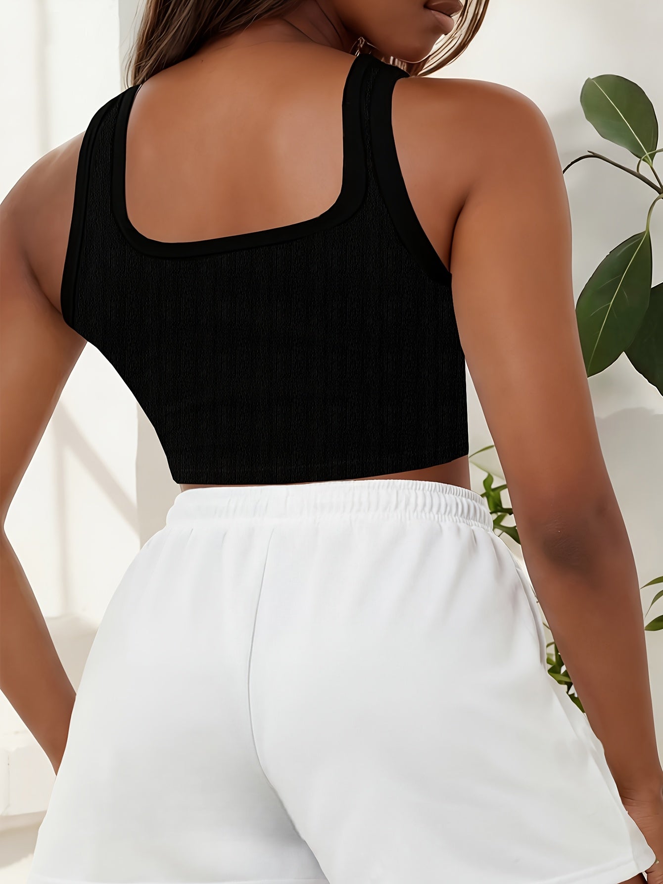 Buttery-Soft Crop Tank & Drawstring Shorts Set for Casual Wear